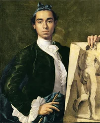 Portrait of the Artist Holding an Academy